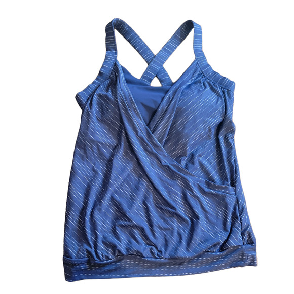 Prana Tops - Prana blue crisscross tank top w/built-in bra size small